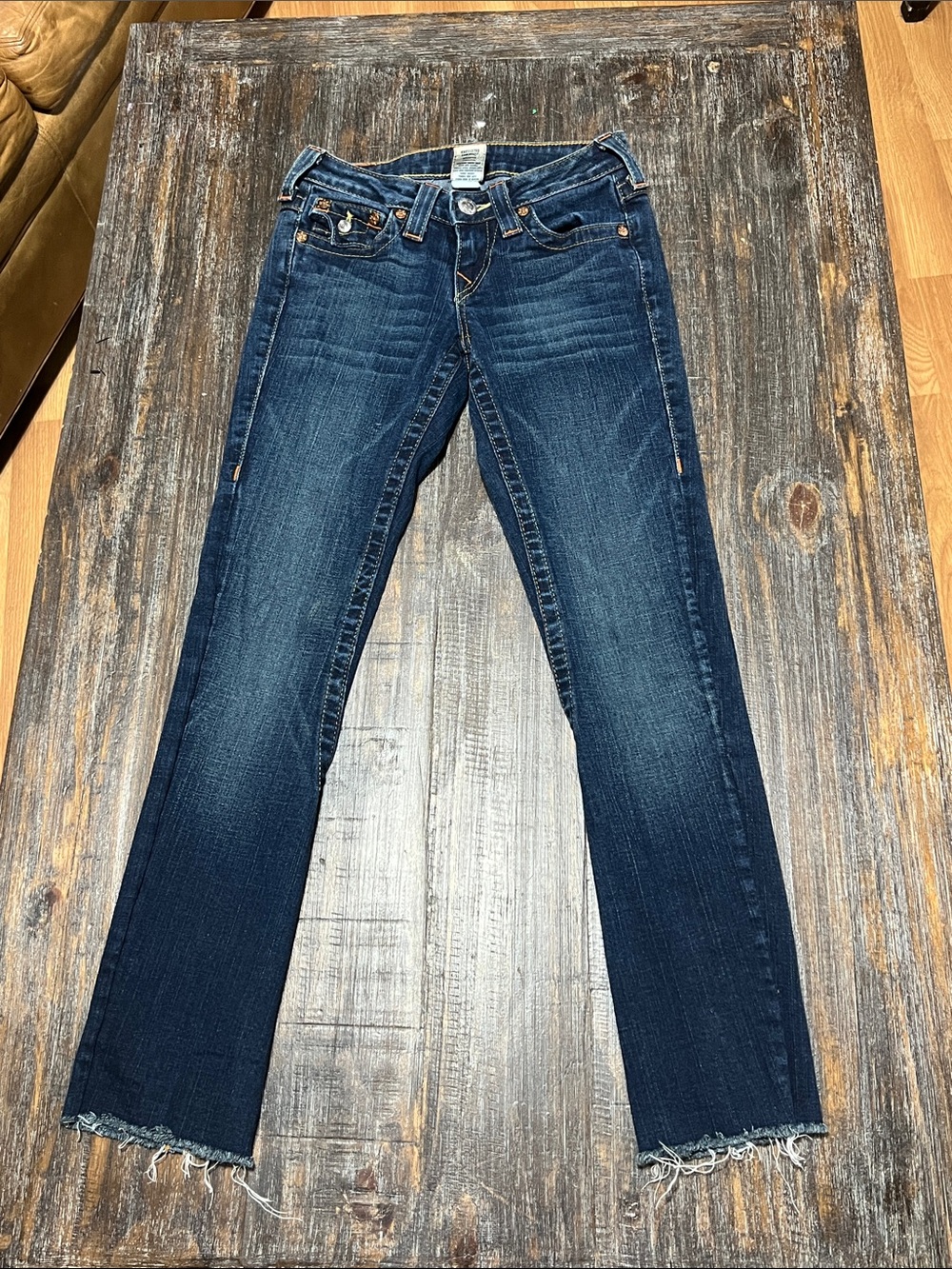 True Religion Women's Dark Blue Straight Leg Jeans